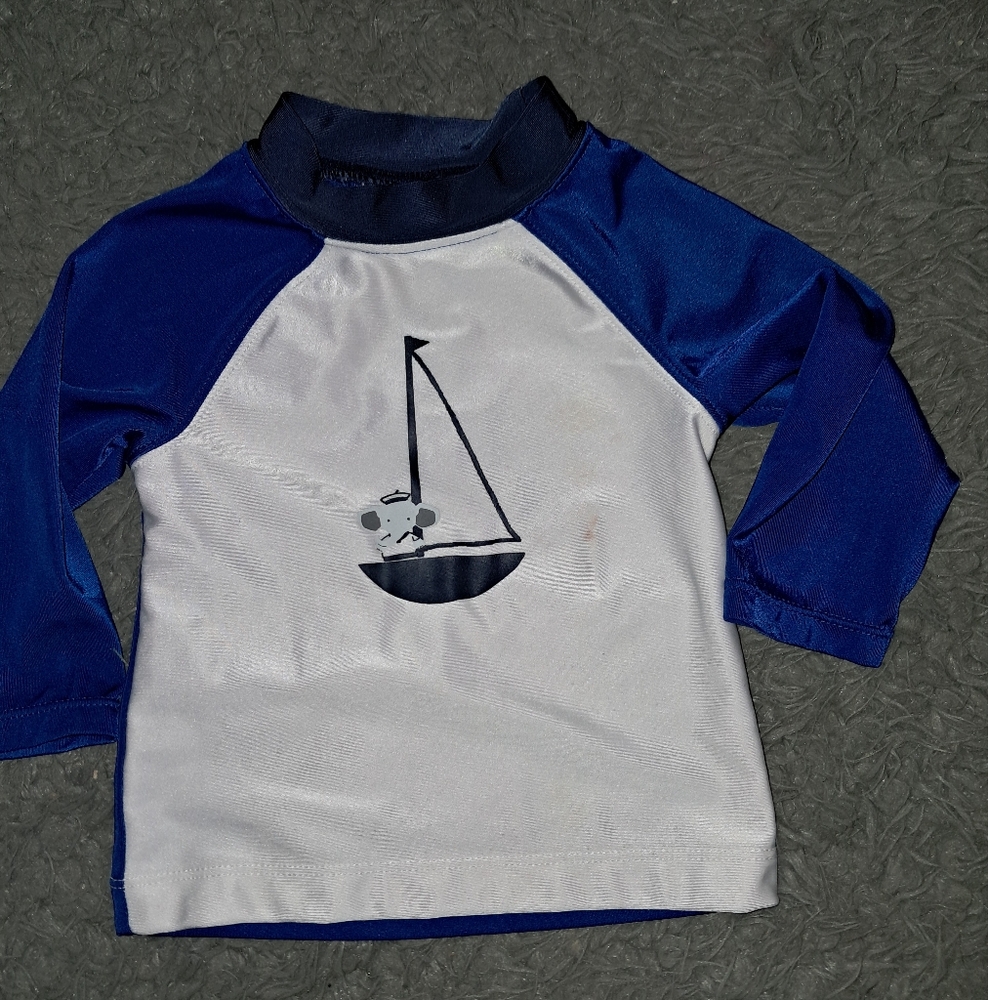 Gymboree Blue and White Rashguard Swim Shirt